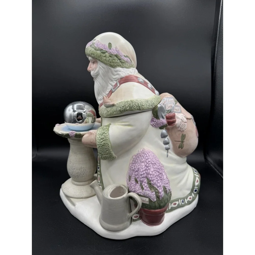 🎅 Pfaltzgraff Naturewood 2000 Santa Cookie Jar 🍪 🎄 Slight Crazing Bottom